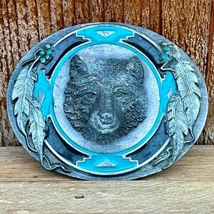 Vintage 1995 Siskiyou Western Belt Buckle – Wolf Design